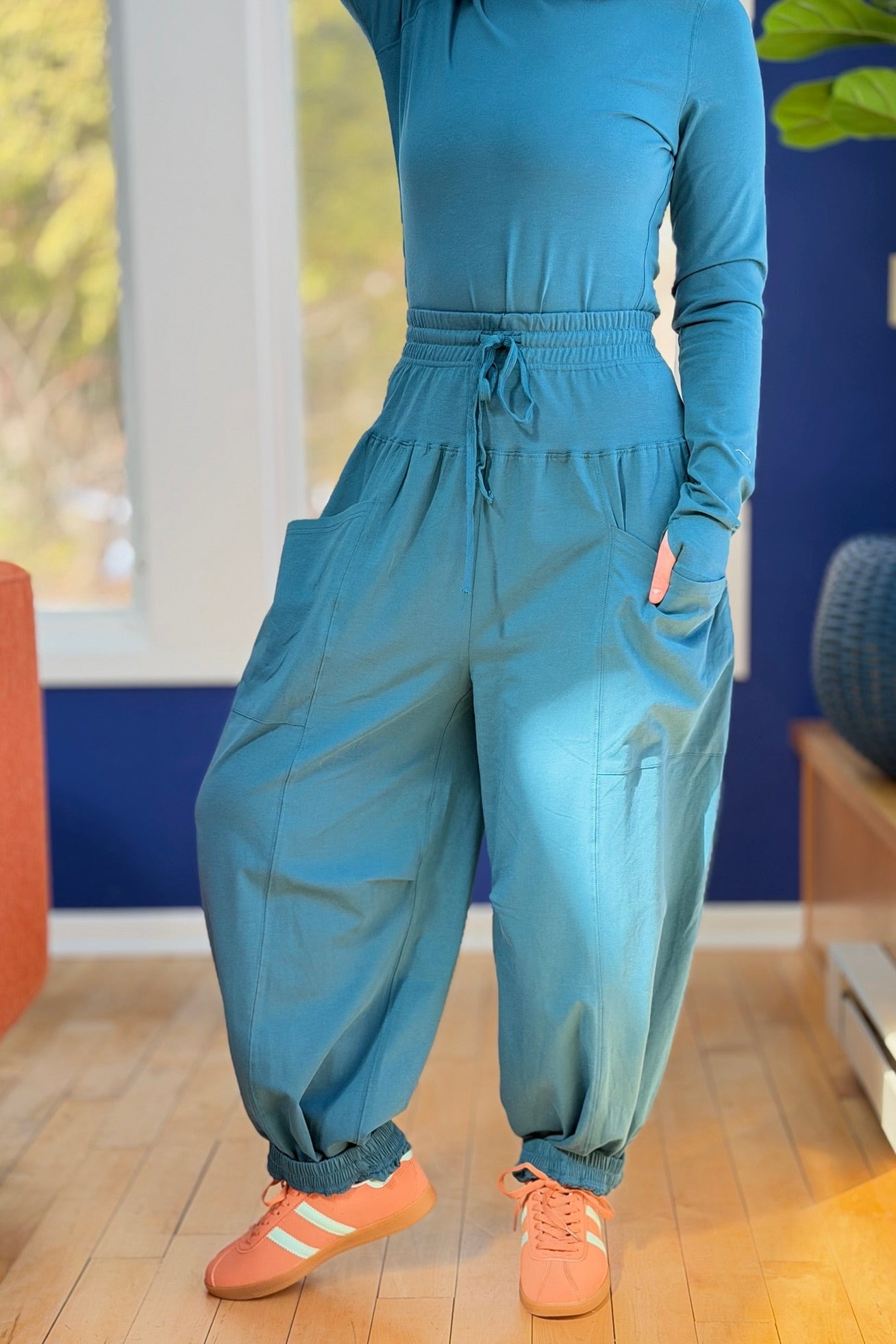Relaxed Harem Pants - Teal