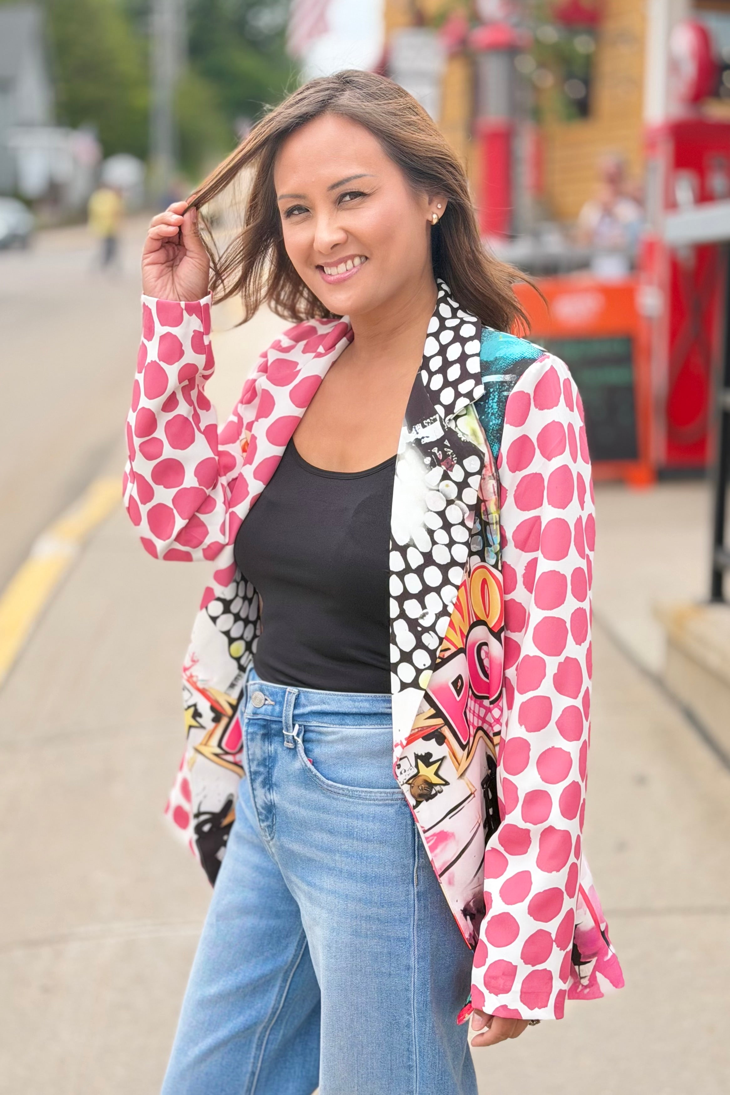 Italian Pop Art Print Blazer