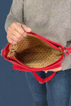 Ostrich 4 Pocket Crossbody - Red
