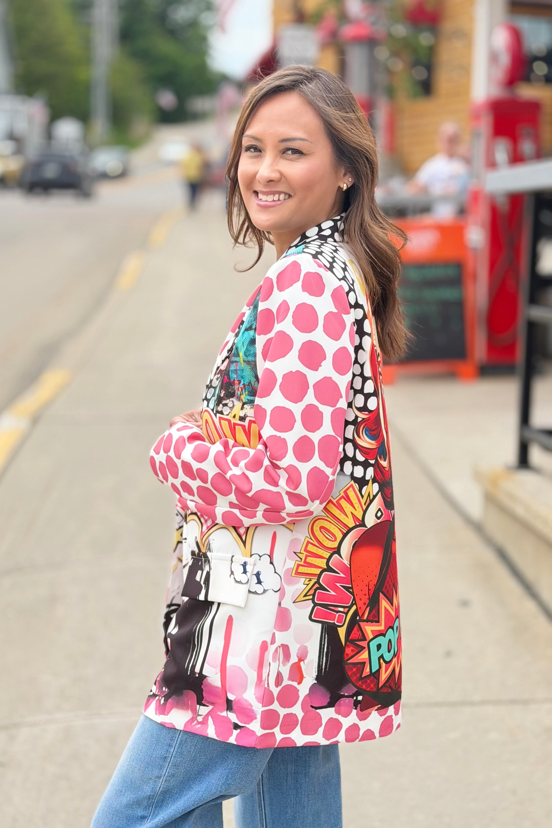 Italian Pop Art Print Blazer
