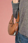 Crescent Shoulder Handbag - Brown
