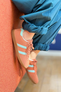 Huckle Sneaker With Stripes - Orange