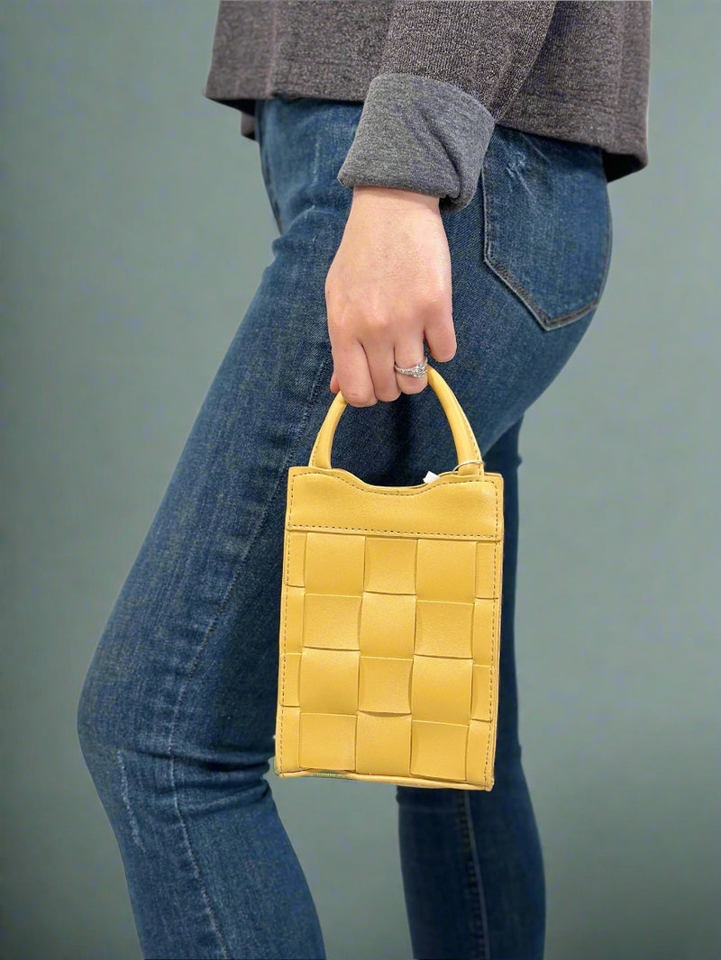 Woven Messenger Bag - Yellow