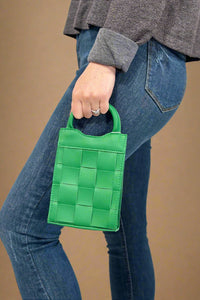Woven Messenger Bag - Green