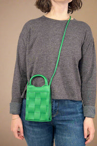 Woven Messenger Bag - Green