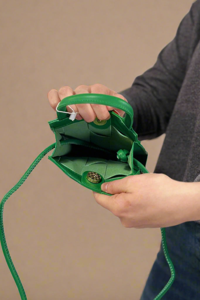 Woven Messenger Bag - Green