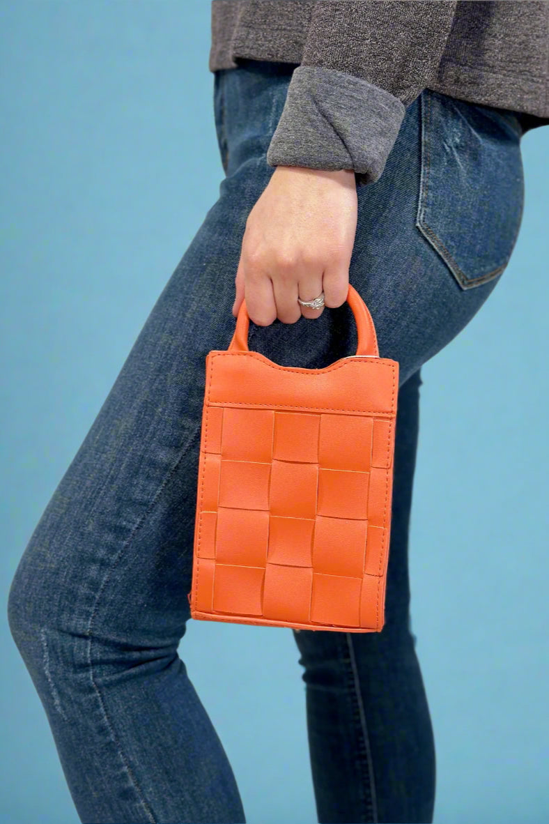 Woven Messenger Bag - Orange