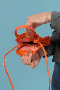 Woven Messenger Bag - Orange