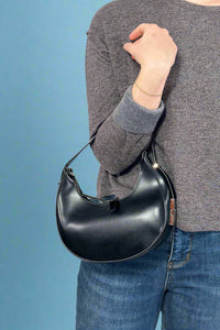 Crescent Shoulder Handbag - Black