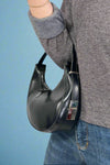 Crescent Shoulder Handbag - Black
