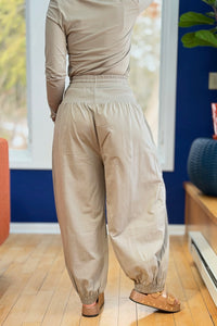 Relaxed Harem Pants - Warm Grey