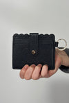 Scalloped Card Holder Wallet - Black