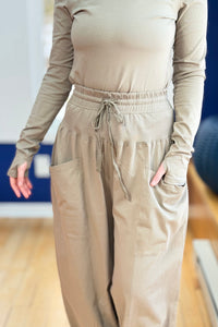 Relaxed Harem Pants - Warm Grey