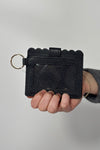 Scalloped Card Holder Wallet - Black