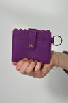 Scalloped Card Holder Wallet - Dark Purple