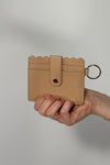 Scalloped Card Holder Wallet - Khaki