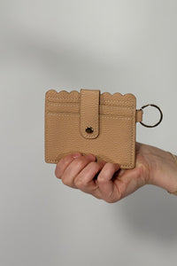 Scalloped Card Holder Wallet - Khaki