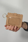 Scalloped Card Holder Wallet - Khaki