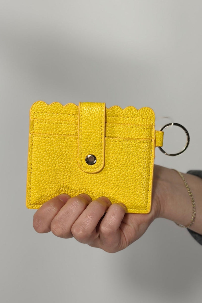 Scalloped Card Holder Wallet - Yellow