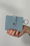 Scalloped Card Holder Wallet - Light Blue