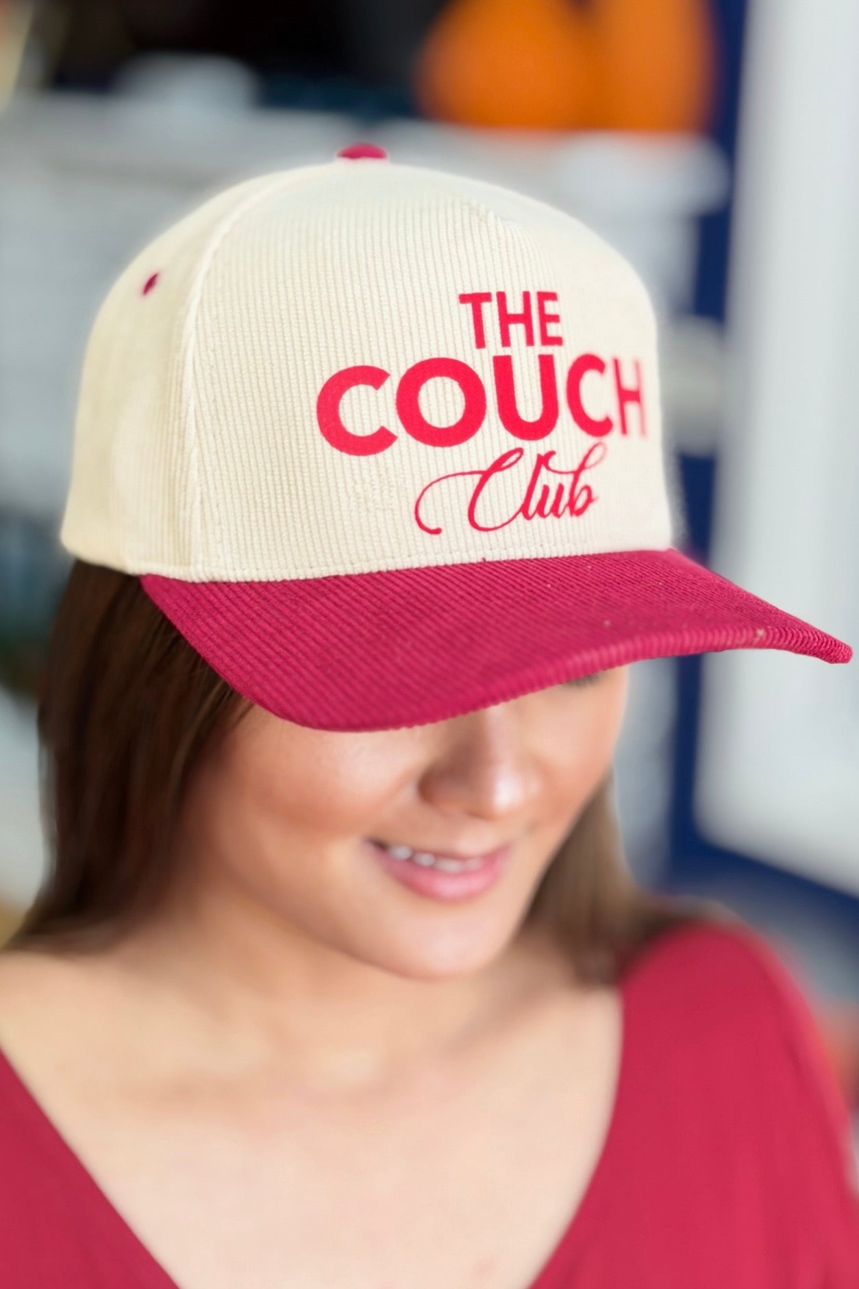 The Couch Club Corduroy Cap - Burgundy