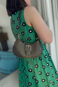 Buckle Baguette Shoulder Bag - Stone