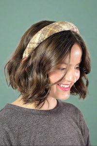 Seasonal Plaid Headband - Apricot