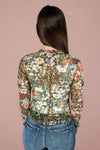 Long Sleeve Mesh Layering Top - Green
