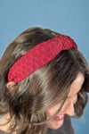 Textured Knotted Headband - Wine