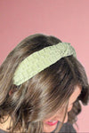 Textured Knotted Headband - Green