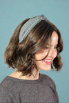 Textured Knotted Headband - Grey