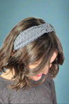 Textured Knotted Headband - Grey