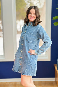 Denim Button Down Shirt Dress