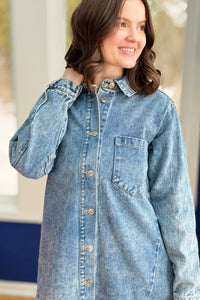 Denim Button Down Shirt Dress