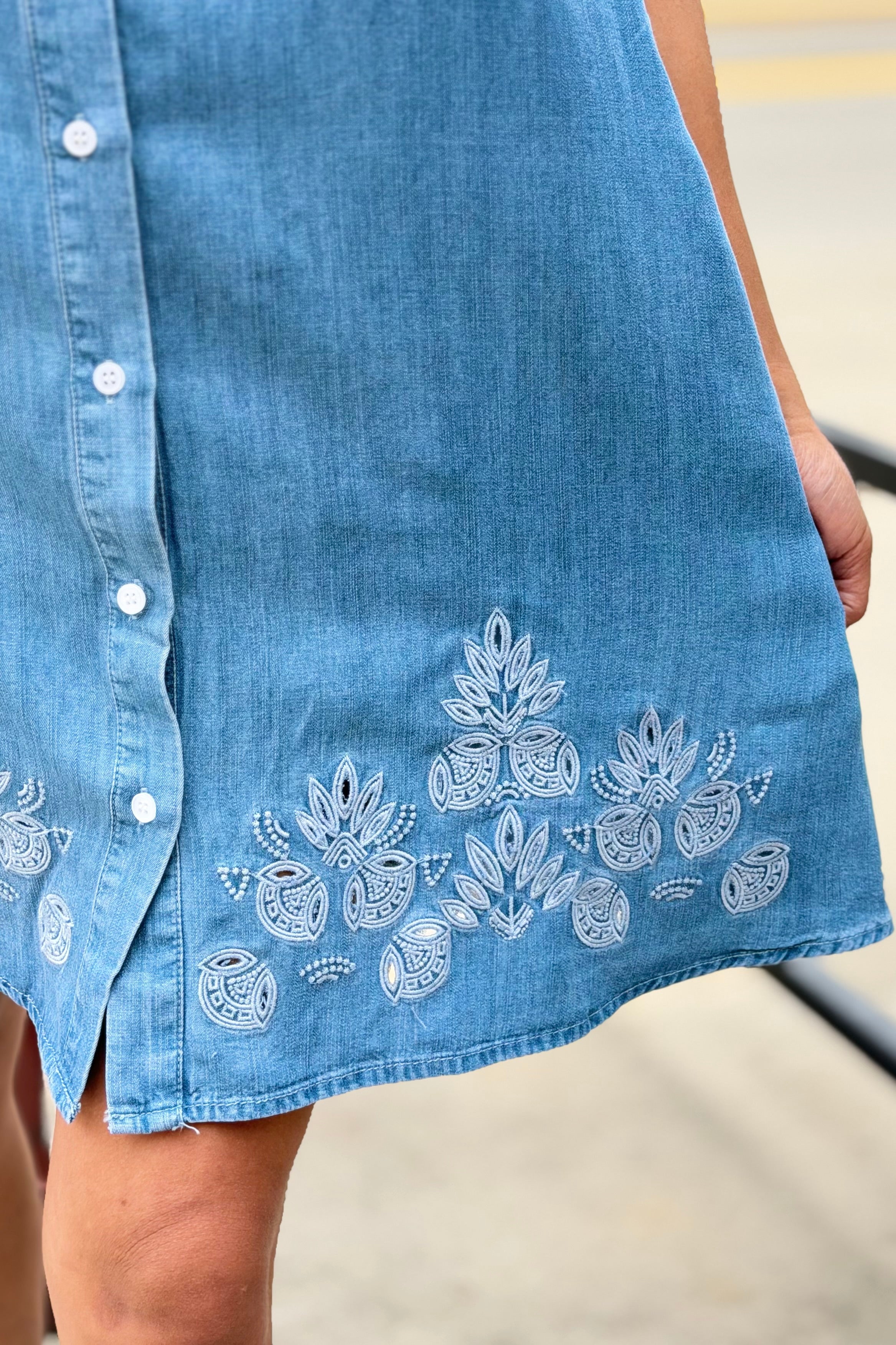 Button Down Dress - Denim