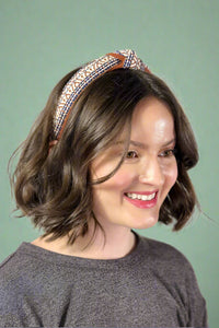 Bohemian Wide Knotted Headband - Red