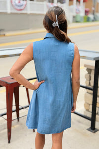 Button Down Dress - Denim