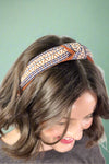 Bohemian Wide Knotted Headband - Red