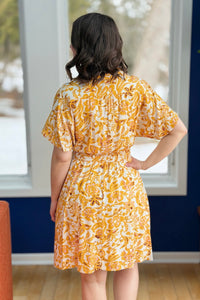 Floral Print Collared Dress - Sunflower