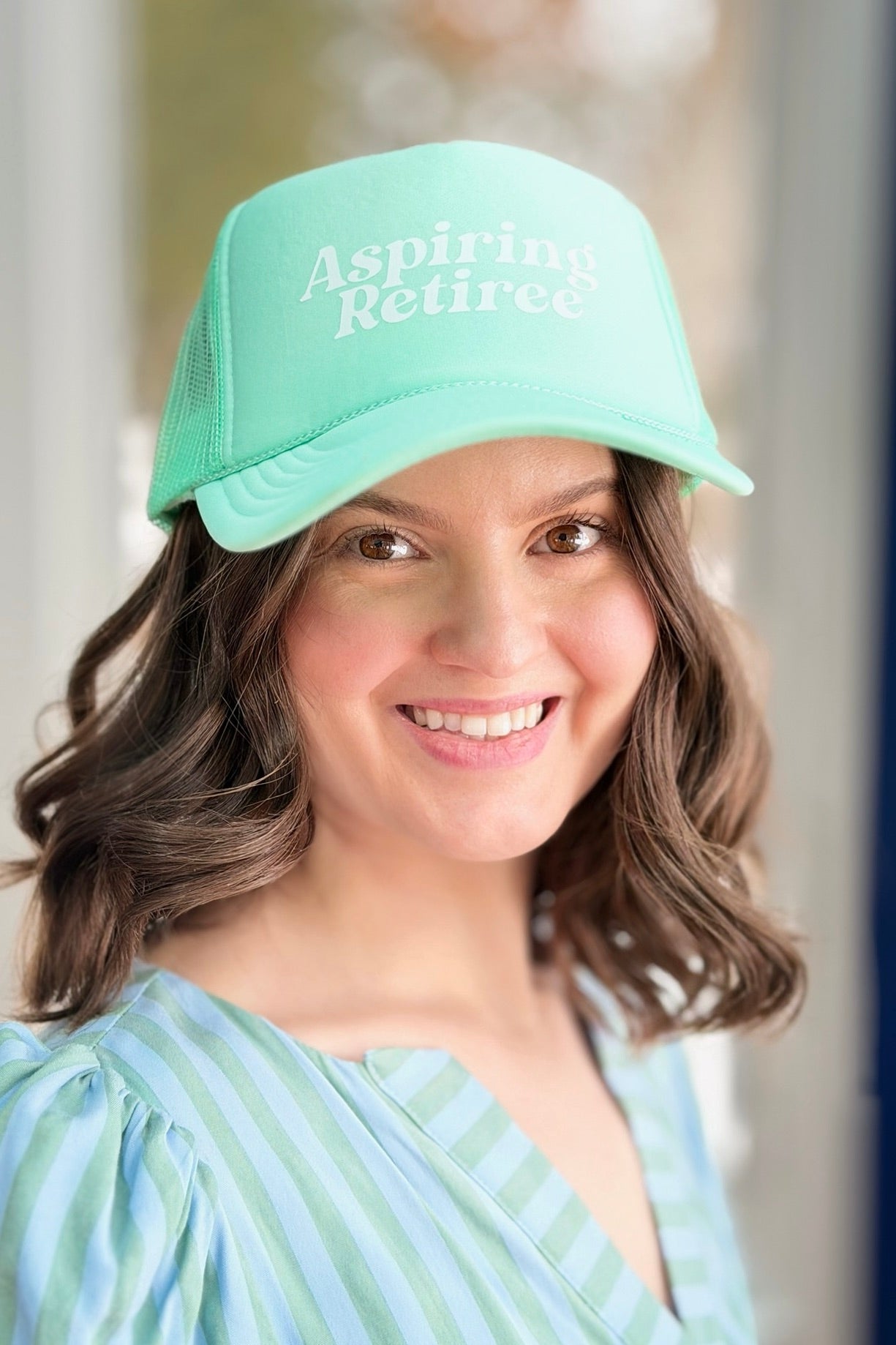Aspiring Retiree Foam Trucker - Seafoam