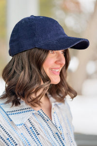 Mama Corduroy Baseball Cap - Navy
