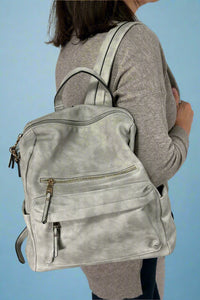 Amelia Convertible Backpack - Light Grey