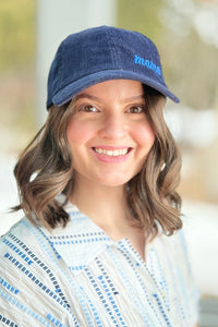 Mama Corduroy Baseball Cap - Navy