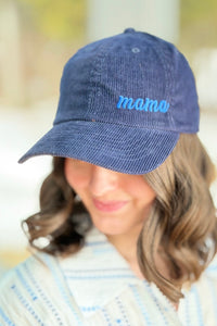 Mama Corduroy Baseball Cap - Navy