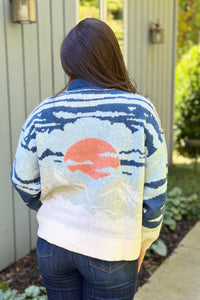 Mountain Half-Zip Sweater - Blue
