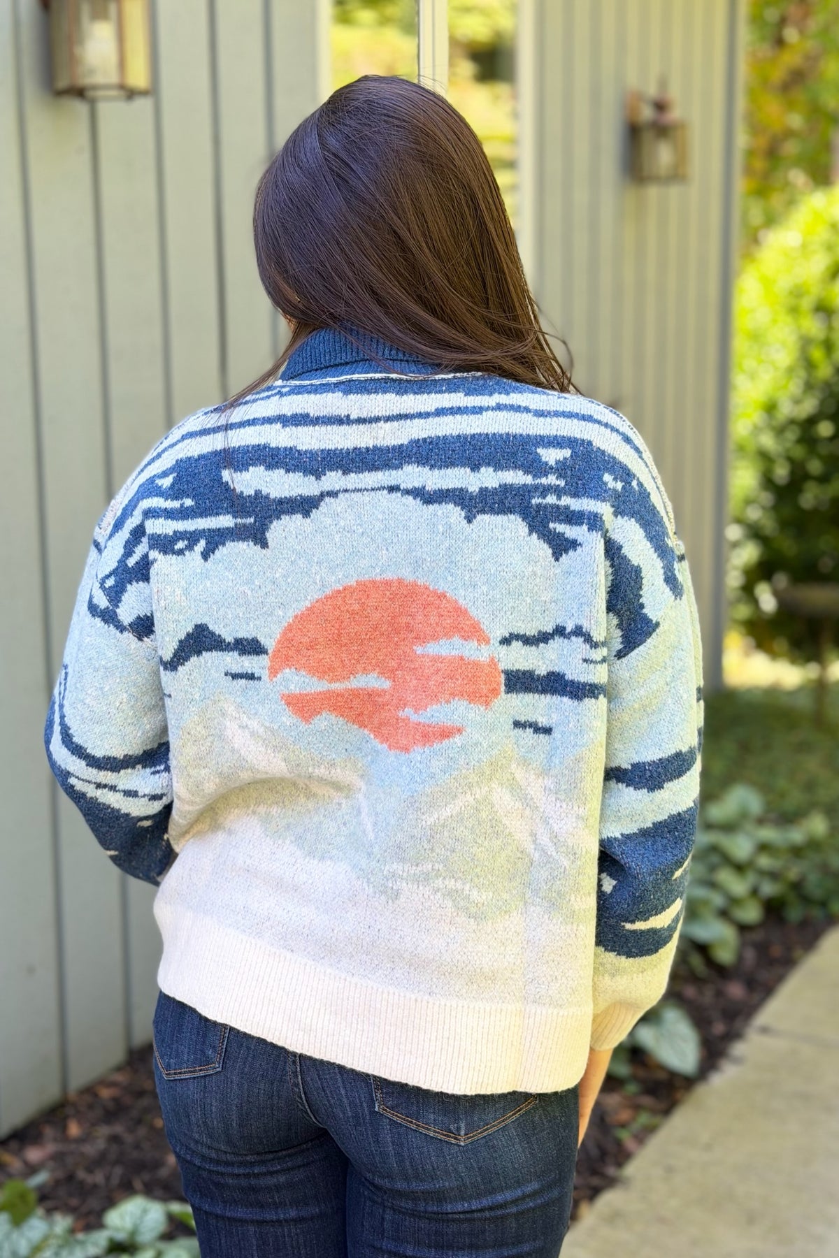 Mountain Half-Zip Sweater - Blue