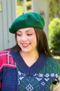 Winter Beret - Deep Green