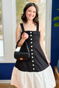 Nylah Crossbody w/ Woven Strap - Black