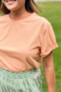 Mali Tee Raw Hem - Peaches
