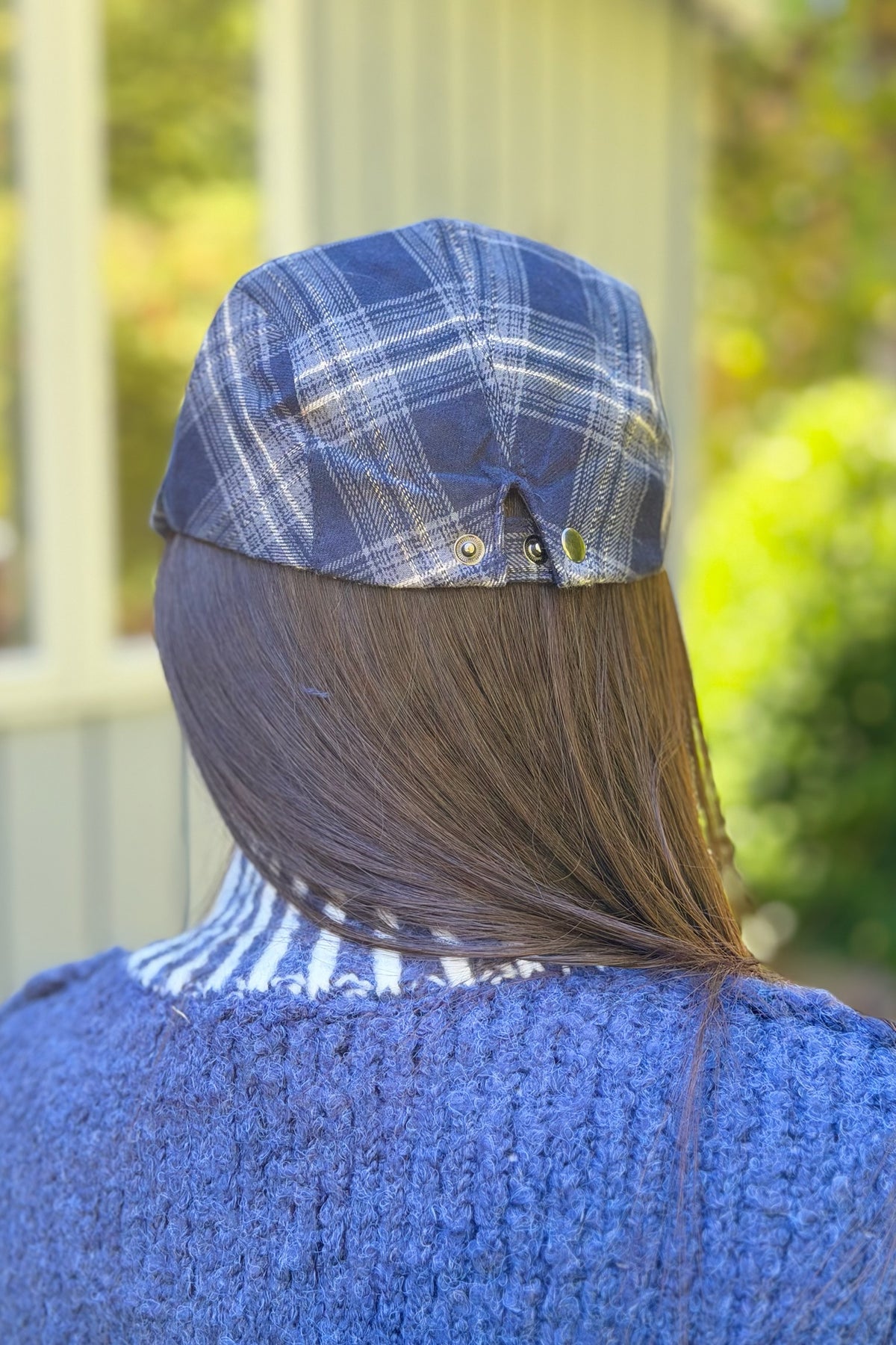 Plaid Short Brim Painter Hat